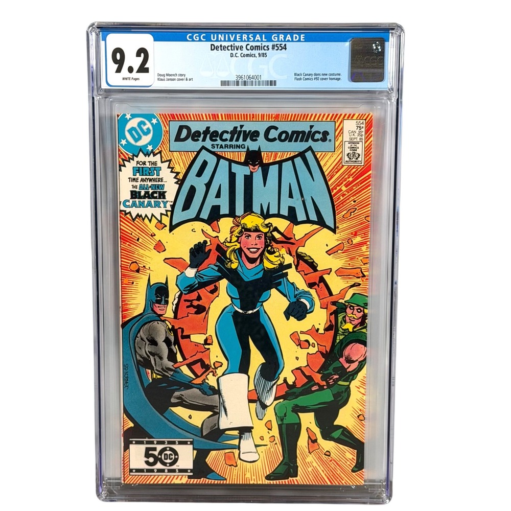 DC Detective Comics #554 CGC 9.2 White Pages Black Canary Costume 1985 USA